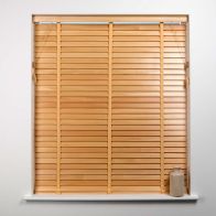 See more information about the Universal 60cm x 50mm Slat Natural Wood Venetian Blind